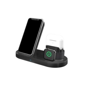 Bezvadu lādētājs ar slepeno kameru telefonam, pulksteņiem un AirPods austiņām